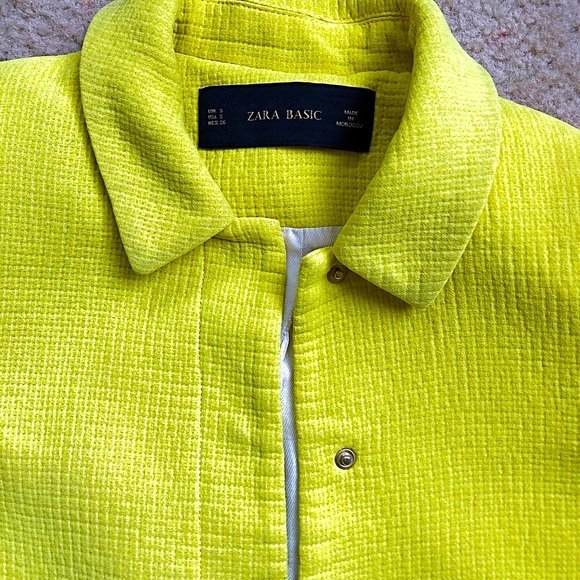 Zara Basic short yellow blazer size S - Picture 7 of 9